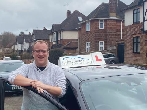 Driving instructor Craig with his car
